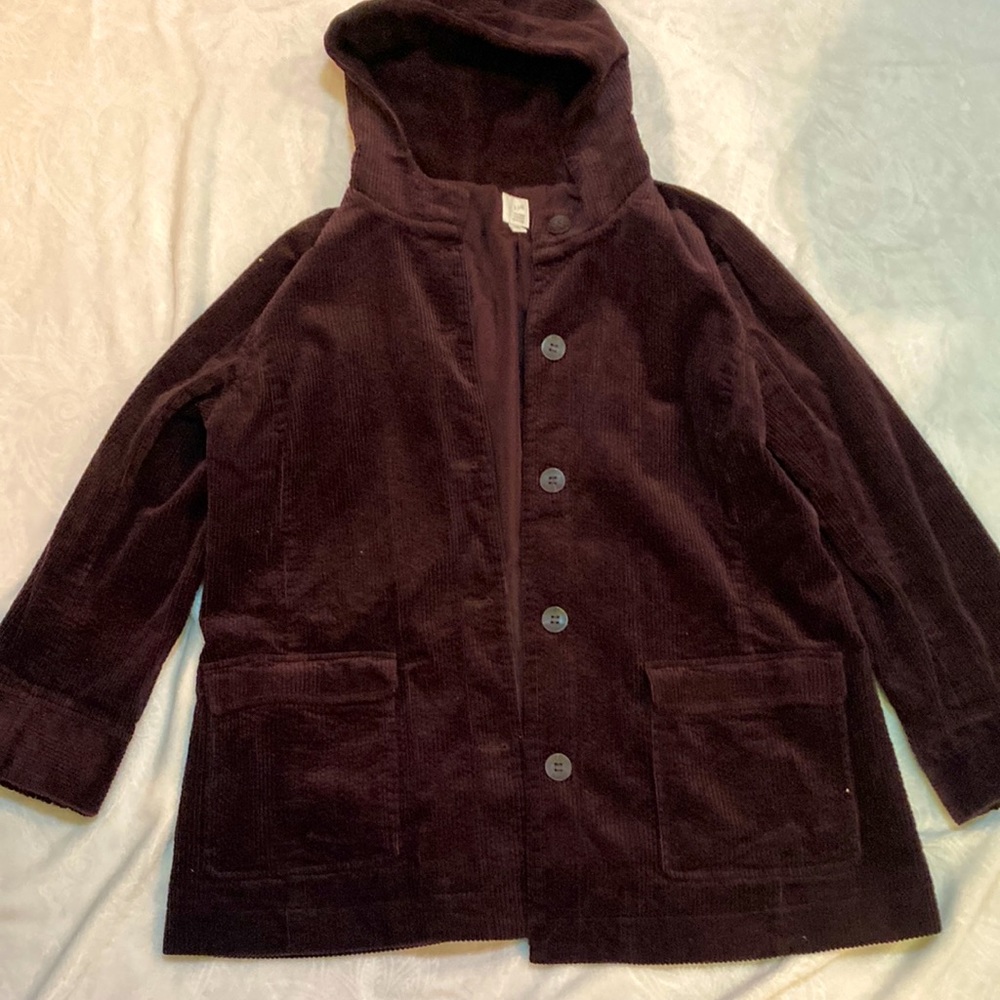 J.Jill Purple Tumbled Cord Coat XL